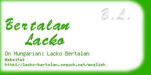 bertalan lacko business card